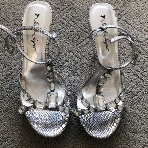 Stunning Silver Diamond Heels